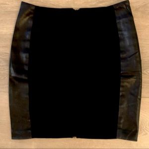 Rag and Bone Leather Side Panel Skirt in Black